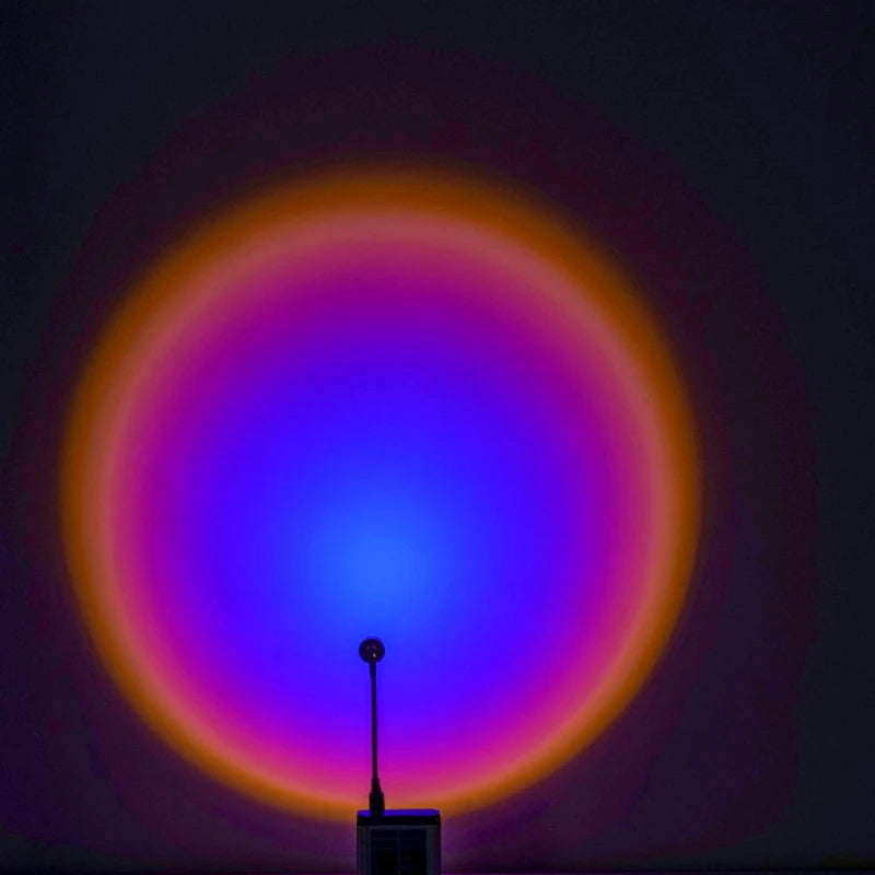 LED Sunset Red Projector Lamp - USB Rainbow Atmosphere Night Light for Home and Bedroom Decor, Ideal for Photography Lighting